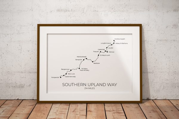 Southern Upland Way art print in a picture frame
