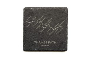 Thames Path Slate Coaster