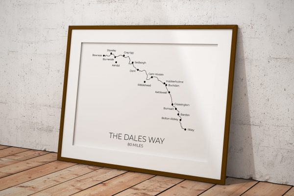 The Dales Way art print in a picture frame