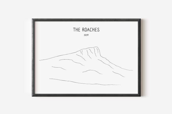 The Roaches line art print in a picture frame