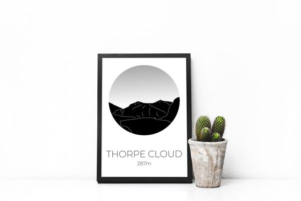 Thorpe Cloud art print in a picture frame