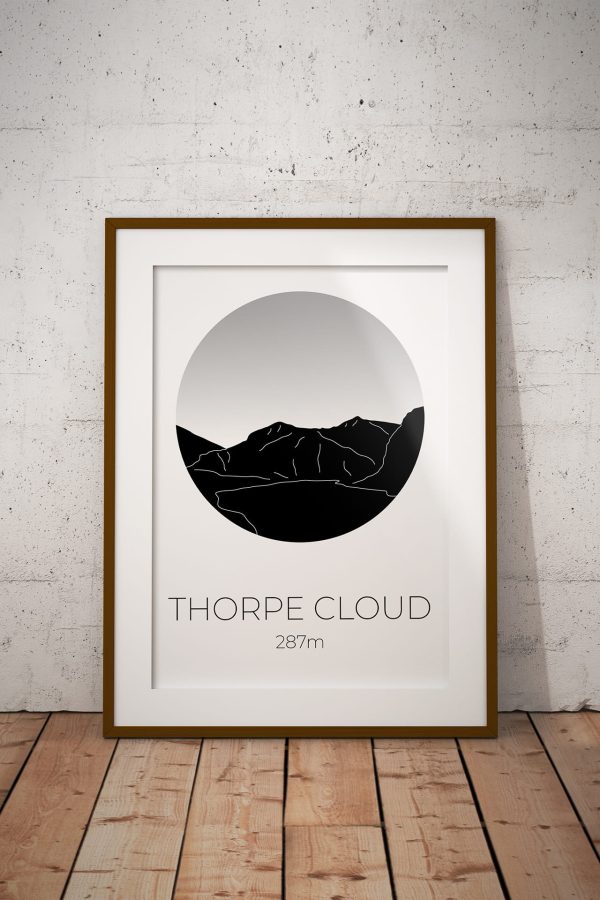 Thorpe Cloud art print in a picture frame