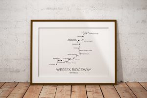 Wessex Ridgeway art print in a picture frame