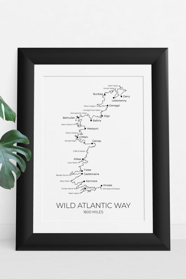 Wild Atlantic Way art print in a picture frame
