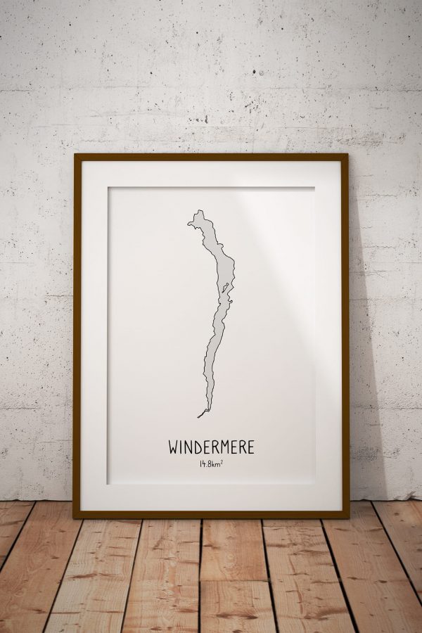 Windermere shaded art print in a picture frame